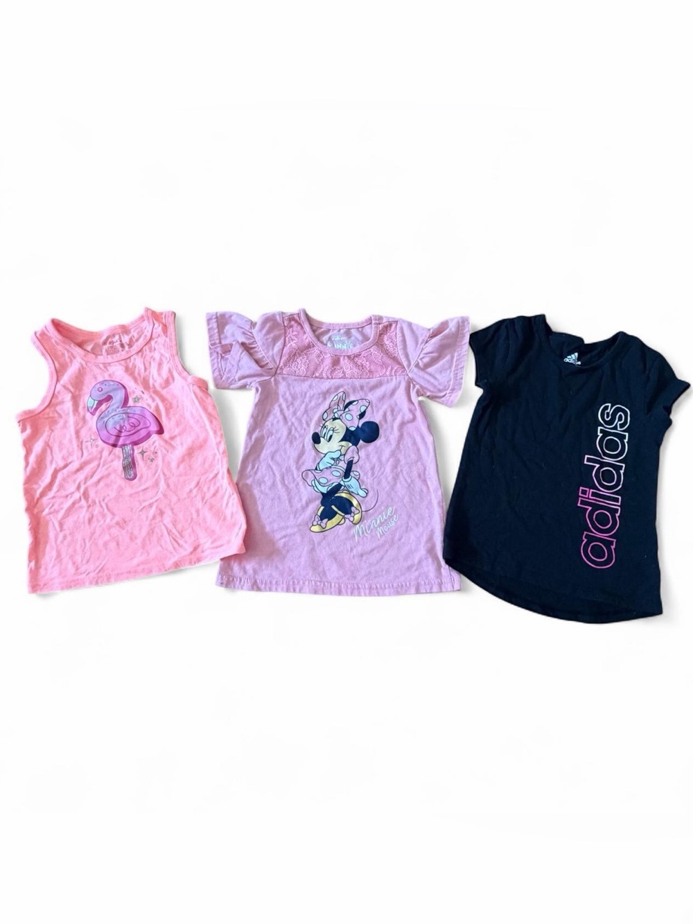 Adidas, Cat & Jack, Disney Minnie girls 3 t-shirts bundle Sz 4T